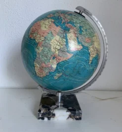 Globe vintage 1976 terrestre Taride verre marbre mappemonde - 30 cm