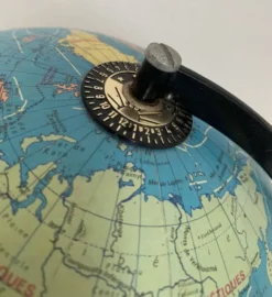 Globe vintage 1975 terrestre tripode verre Taride mappemonde - 28 cm