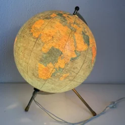 Globe vintage 1969 terrestre tripode verre Taride mappemonde - 33 cm