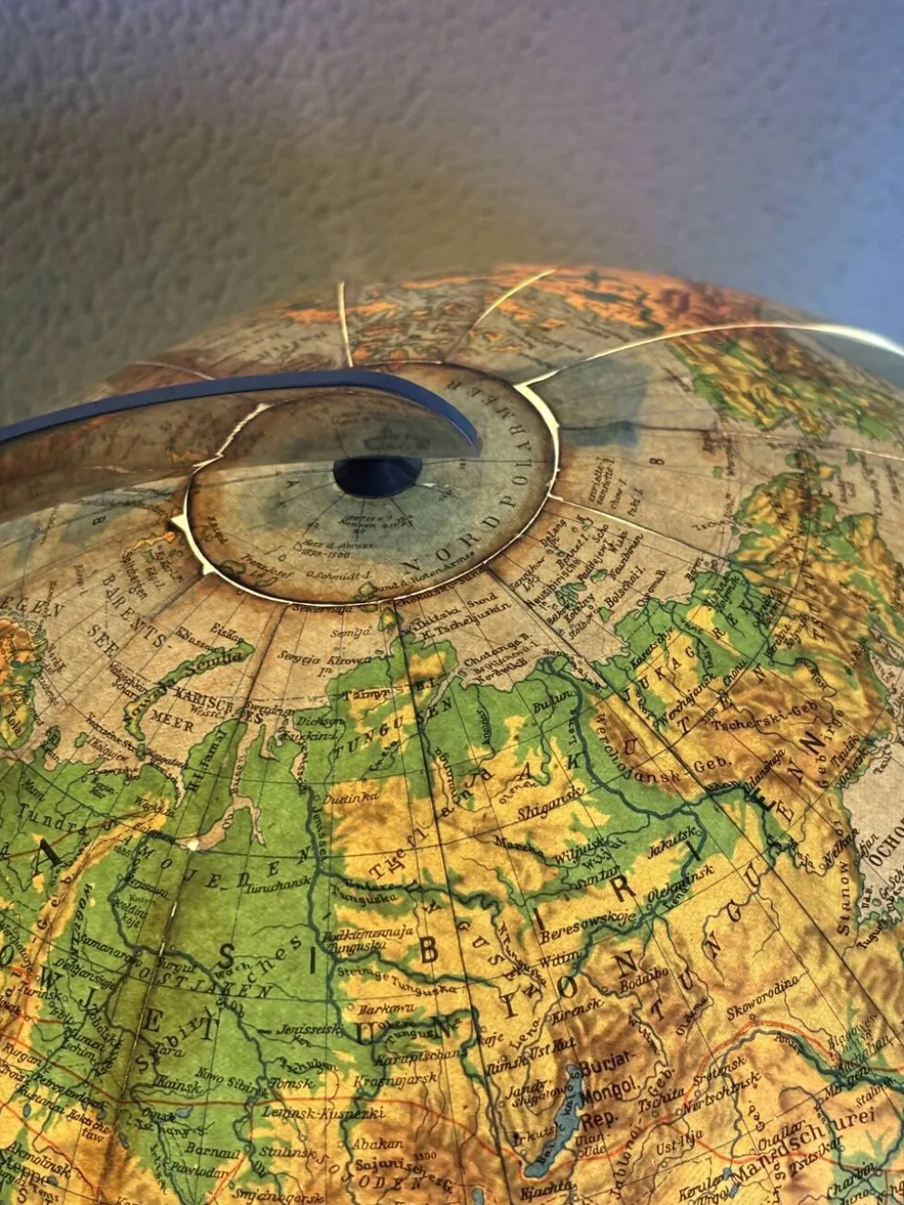 Globe vintage 1940 terrestre verre Duo Erdglobus Berlin - 42 cm