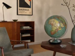 Globe vintage 1940 terrestre verre Duo Erdglobus Berlin - 42 cm