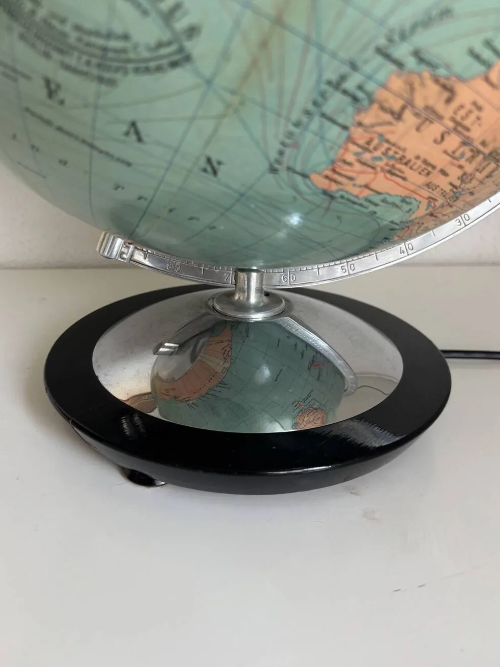 Globe vintage 1940 terrestre verre Duo Erdglobus Berlin - 42 cm