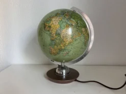 Globe vintage 1960 terrestre Verre JRO Verlag mappemonde allemande - 35 cm