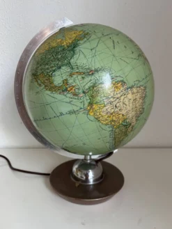 Globe vintage 1960 terrestre Verre JRO Verlag mappemonde allemande - 35 cm