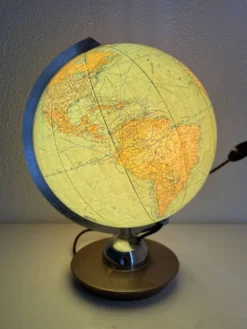 Globe vintage 1960 terrestre Verre JRO Verlag mappemonde allemande - 35 cm