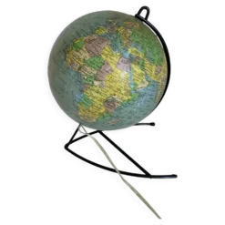 Globe vintage 1960 terrestre verre Girard et Barrère mappemonde - 27 cm