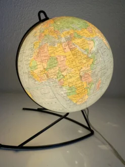 Globe vintage 1960 terrestre verre Girard et Barrère mappemonde - 27 cm