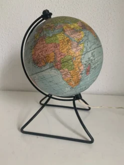 Globe vintage 1960 terrestre verre mappemonde Perrina - 24 cm
