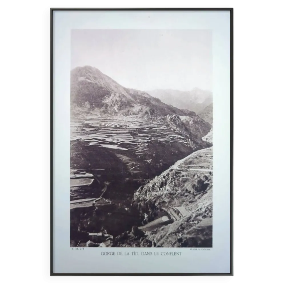 Gorge de la Têt, Pyrénées. Planche photo imprimée en 1937.