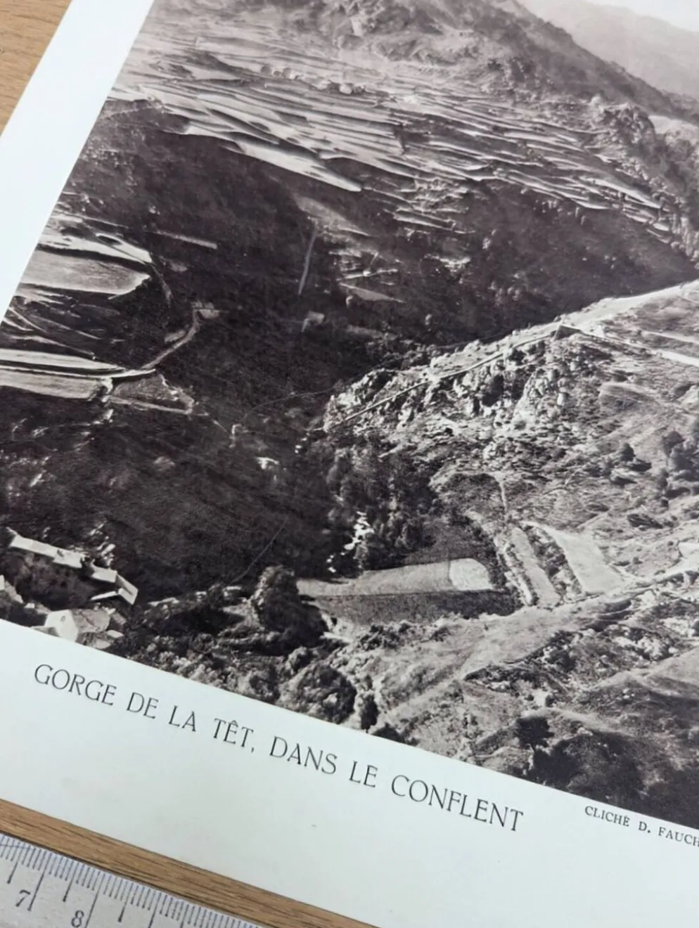 Gorge de la Têt, Pyrénées. Planche photo imprimée en 1937.