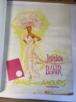 Gouache originale de l’affiche “Paris, mes amours” de Joséphine Baker, 1959 • ART