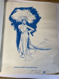 Gouache originale de l’affiche “Paris, mes amours” de Joséphine Baker, 1959 • ART