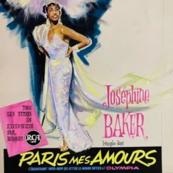 Gouache originale de l’affiche “Paris, mes amours” de Joséphine Baker, 1959 • ART