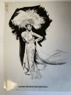 Gouache originale de l’affiche “Paris, mes amours” de Joséphine Baker, 1959 • ART