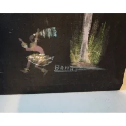 Gouache sur toile africaine signée : Banat