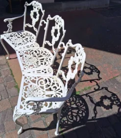 Grand banc de terrasse ou jardin, en fonte, déco vintage