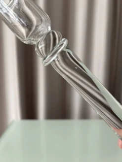 Grand bougeoir en verre soufflé vintage