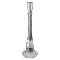Grand bougeoir en verre soufflé vintage