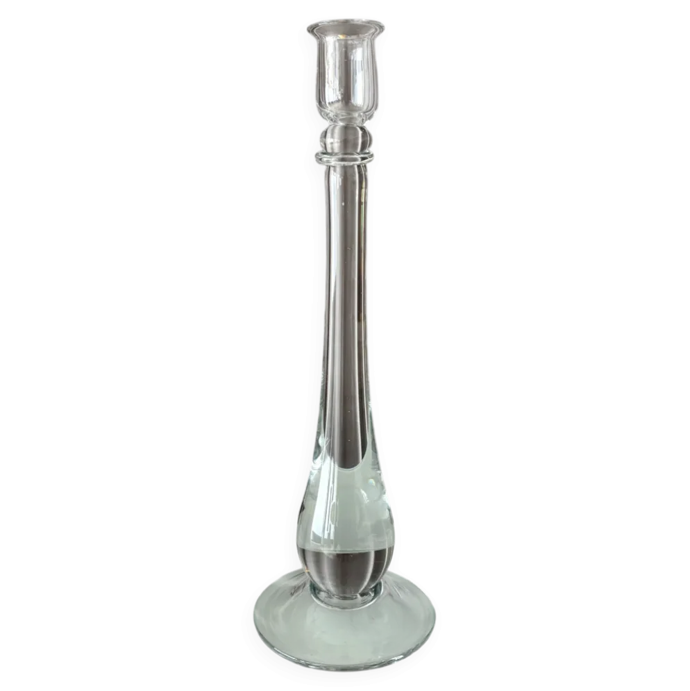 Grand bougeoir en verre soufflé vintage