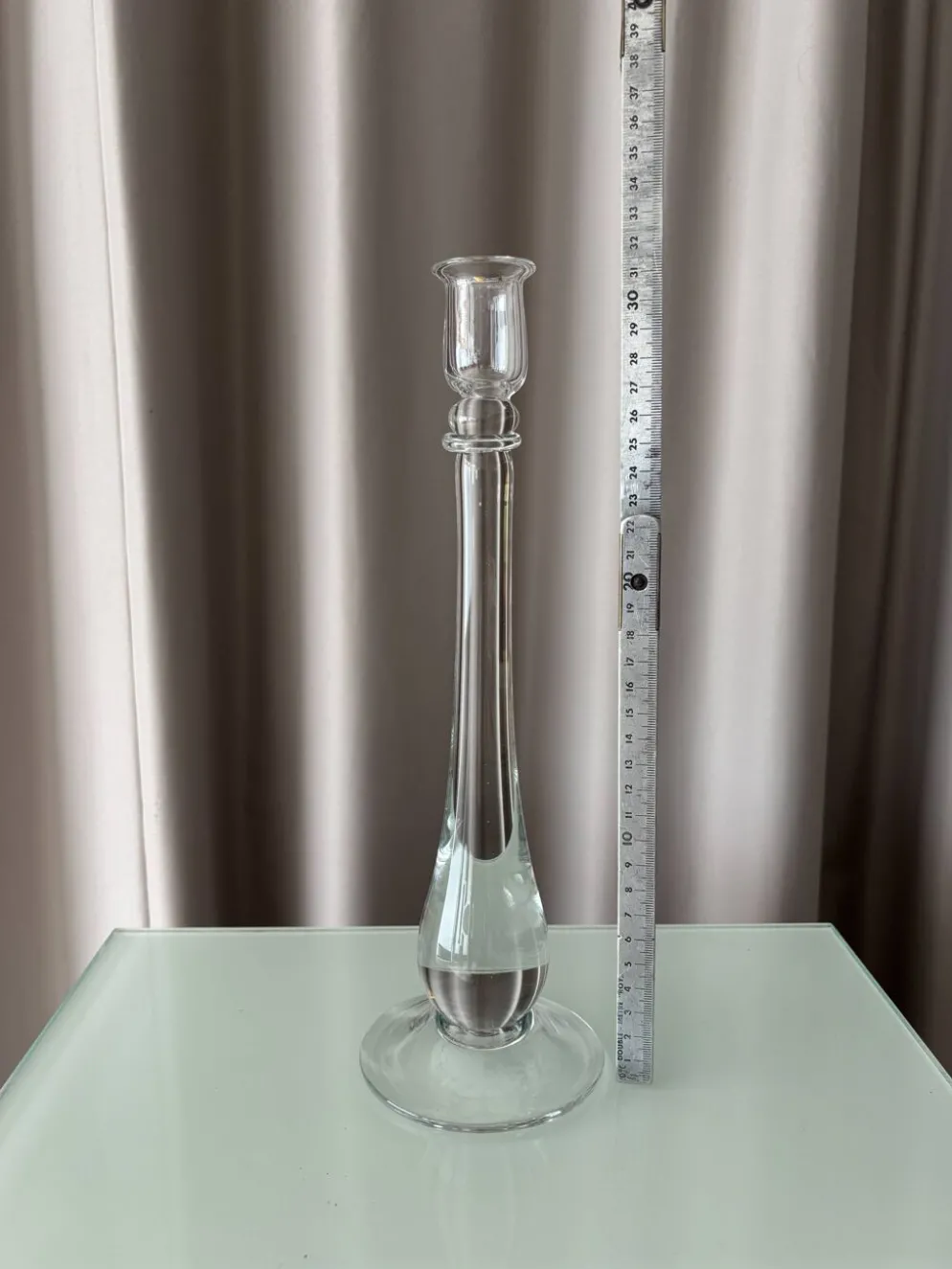 Grand bougeoir en verre soufflé vintage