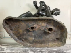 Grand bronze d’après l’antique conservé aux Offices à Florence, les lutteurs vers 1880