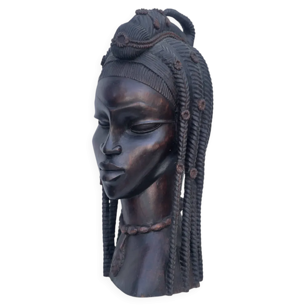 Grand buste en bois femme Africaine