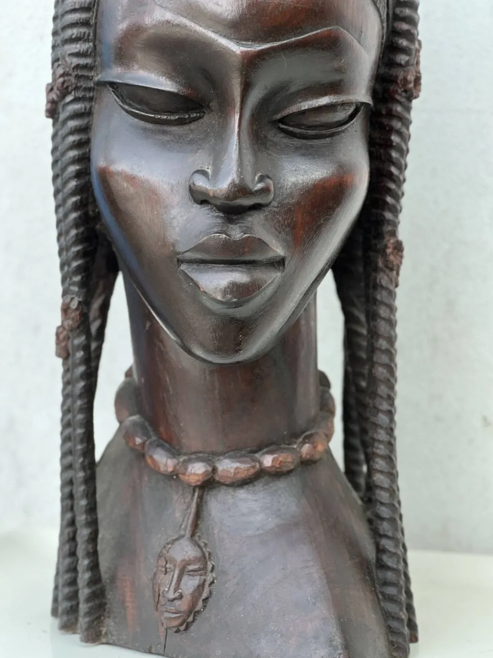 Grand buste en bois femme Africaine