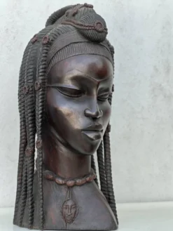 Grand buste en bois femme Africaine