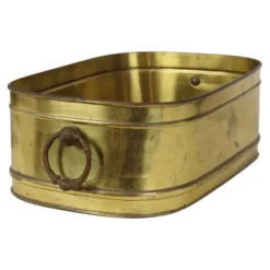 Grand cache-pot ovale en laiton vintage XL 41 cm