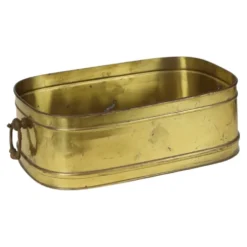Grand cache-pot ovale en laiton vintage XL 41 cm
