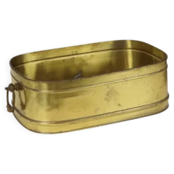 Grand cache-pot ovale en laiton vintage XL 41 cm