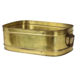 Grand cache-pot ovale en laiton vintage XL 41 cm