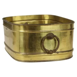 Grand cache-pot ovale en laiton vintage XL 41 cm