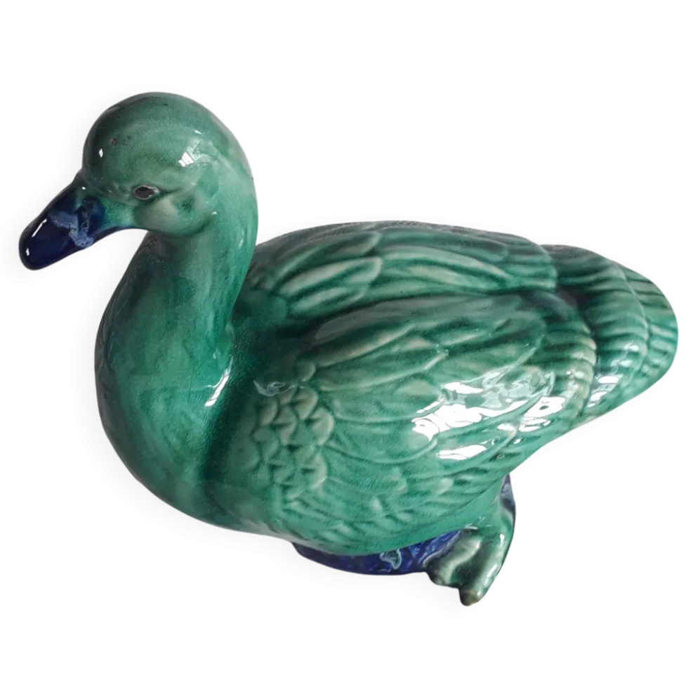 Grand canard vintage en céramique