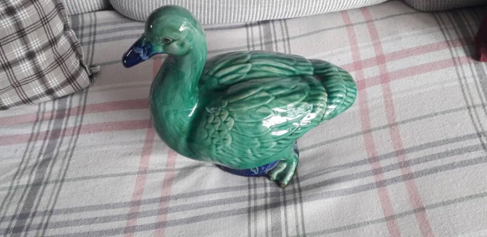 Grand canard vintage en céramique