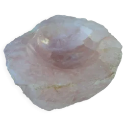 Grand cendrier / vide-poche en quartz rose massif de Madagascar