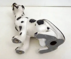 Grand chien en céramique (H 46 cm) noir & blanc