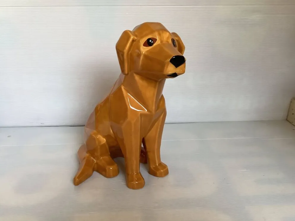 Grand chien style origami céramique