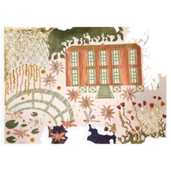 Grand collage contemporain inspiré de Giverny (Claude Monet) – 158 × 116 cm