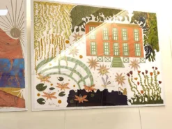 Grand collage contemporain inspiré de Giverny (Claude Monet) – 158 × 116 cm