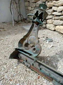 Grand Devant Cheminée Bronze 49cm 11kg - Marqué DB 539 - Barre 113cm