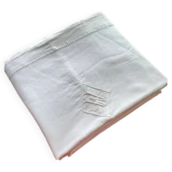 Grand drap plat ancien monogrammeé