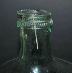Grande Bonbonne Dame-Jeanne en verre vert clair vintage 20L H42cm