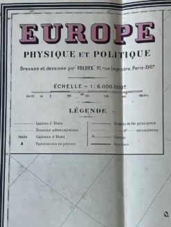 Grande carte Europe physique et politique - 98x74cm