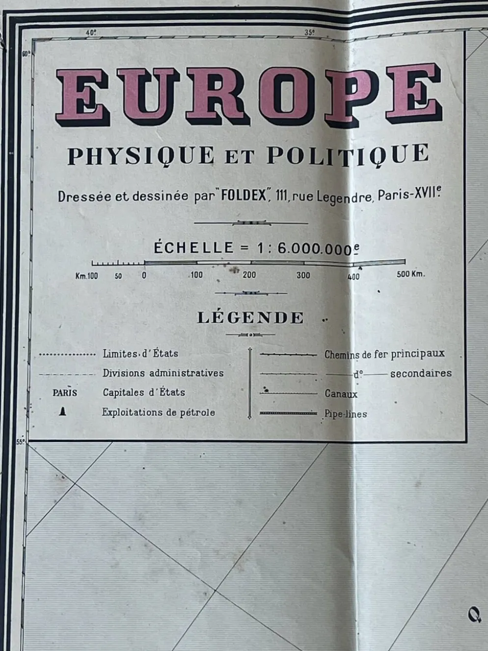 Grande carte Europe physique et politique - 98x74cm