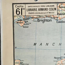 Grande carte scolaire Vidal-Lablache Bassin de Paris Région du Nord – Années 50