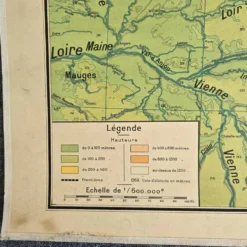 Grande carte scolaire Vidal-Lablache Bassin de Paris Région du Nord – Années 50