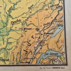 Grande carte scolaire Vidal-Lablache Bassin de Paris Région du Nord – Années 50