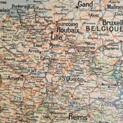 Grande carte scolaire Vidal-Lablache Bassin de Paris Région du Nord – Années 50