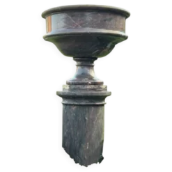 Grande colonne et sa vasque en marbre levanto, vers 1900